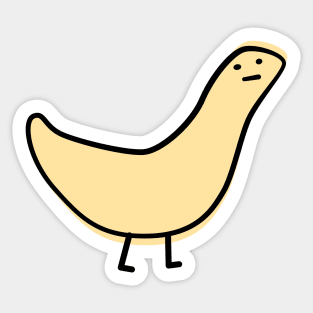 Cute Silly Simple Minimalist Pastel Yellow Bird Duck Thing Sticker